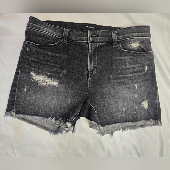 🖤 J Brand Mia Vagabond Distressed Denim Shorts | Black | Size 29 - Picture 1 of 9